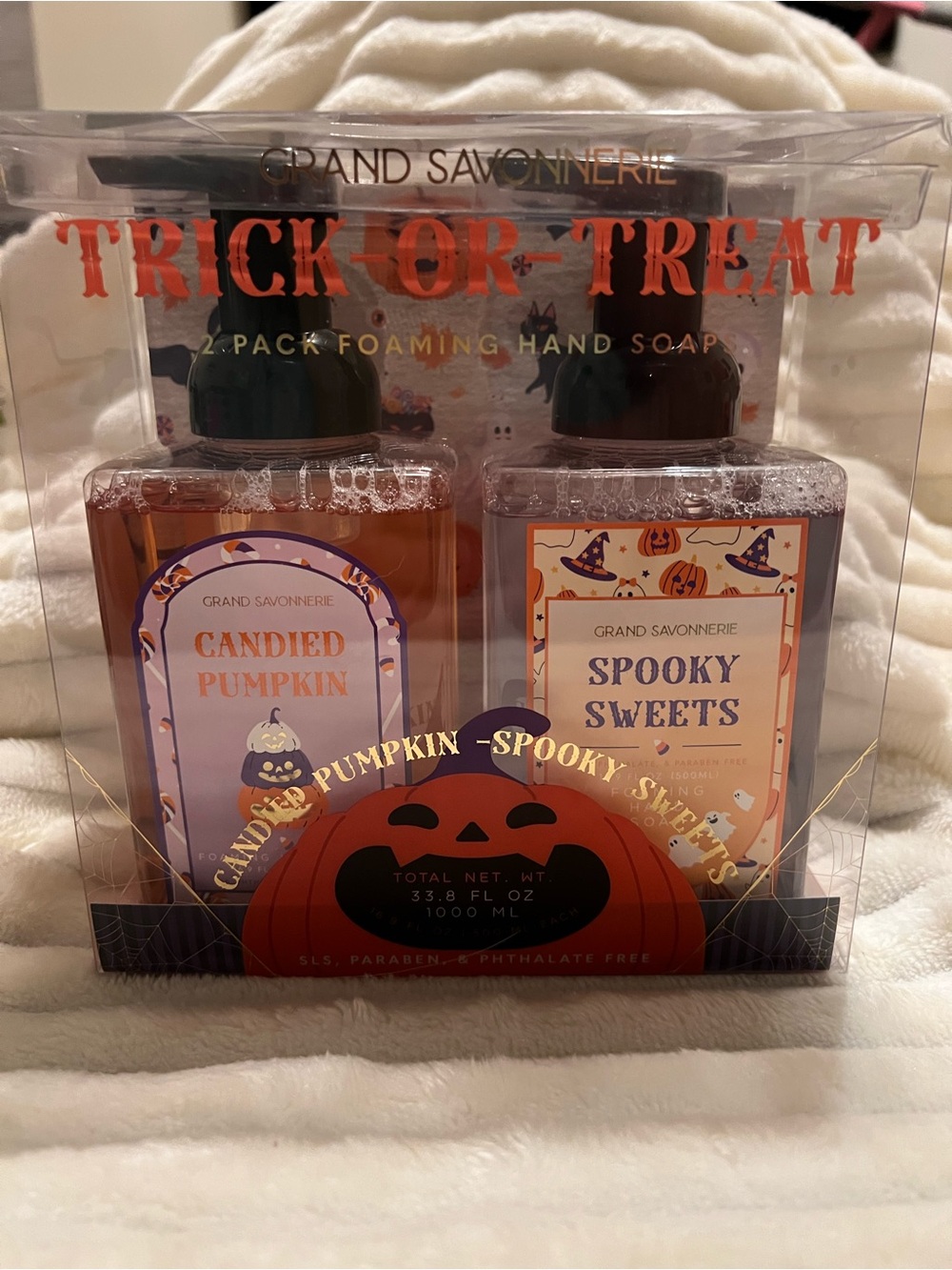Halloween Foaming Hand Soap Set - Orange (Candied Pumpkin & Spooky Sweets) NWT